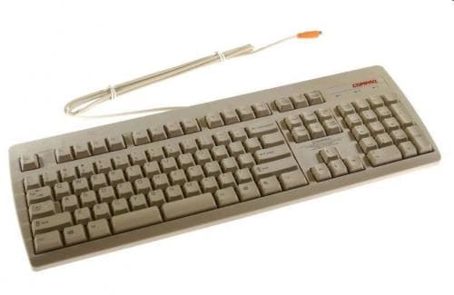 HP e-vectra, täysikokoinen (100 %), luurinkäyttöinen, PS/2, AZERTY, vihreä Grå