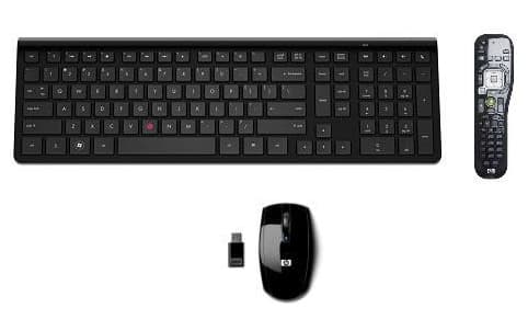 HP 697353-051, Full størrelse (100 og), Trådløs, RF kabel-fri, AZERTY, Sort, Mus inkludert