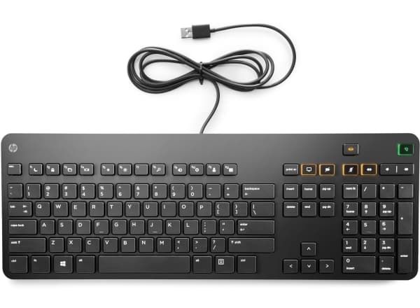 HP Conferencing Keyboard UK, Fullstor (100 %), Kabel, USB, QWERTY, Svart