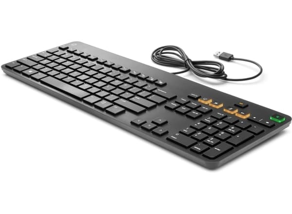 HP Conferencing Keyboard FR, Full-size (100%), Langallinen, USB, AZERTY, Musta