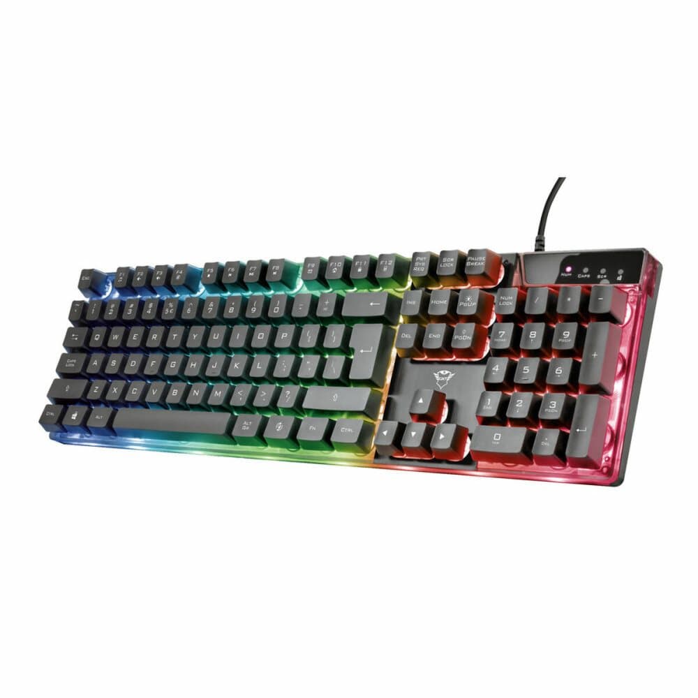 Gaming Tangentbord/ OR: Speltangentbord Trust GXT 835 Azor QWERTY LED RGB
