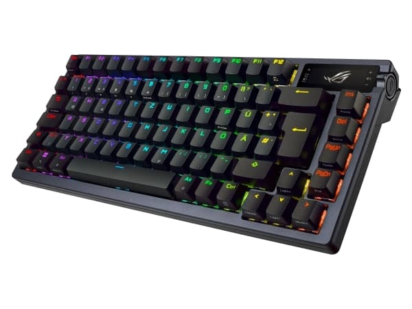 ASUS ROG AZOTH, 75%, USB + RF Wireless + Bluetooth, Mekaaninen, RGB LED, Musta