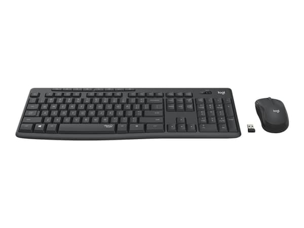Logitech MK295 Silent - Tastatur- og mussett - trådløs - 2.4 GHz - Gresk - grafitt