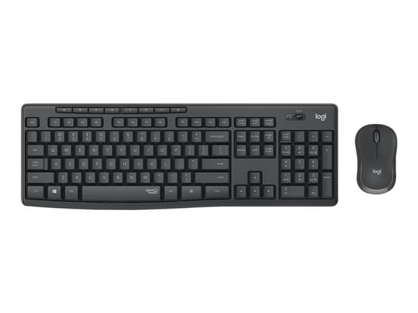 Logitech MK295 Silent - Tastatur- og mussett - trådløs - 2.4 GHz - Gresk - grafitt