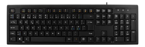 DELTACO Tangentbord, nordisk layout, USB, 1,1m kabel, svart