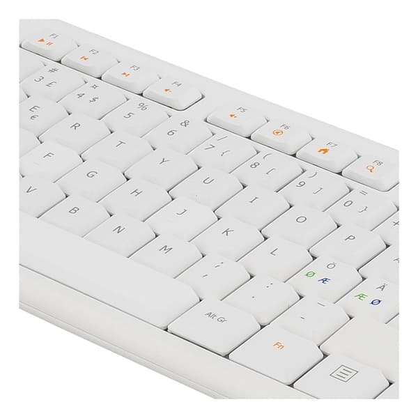 DELTACO Tangentbord, nordisk layout, USB, 1,1m kabel, vit