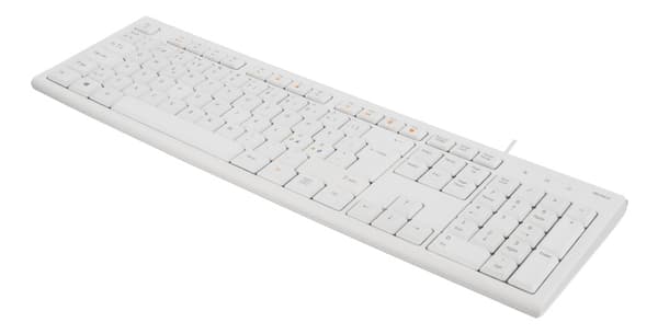 DELTACO Keyboard, 105 keys, Nordic layout, USB, white, 13 media keys, Hvid