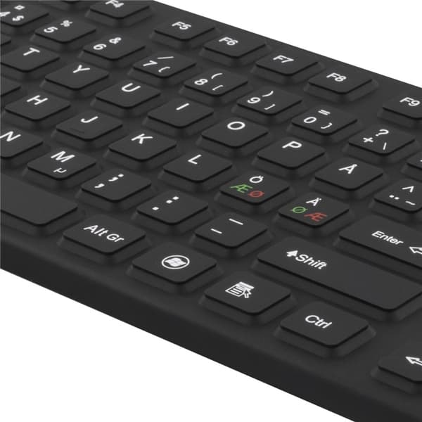 DELTACO rubberized keyboard, silicone, IP68, full size, 105 keys,black