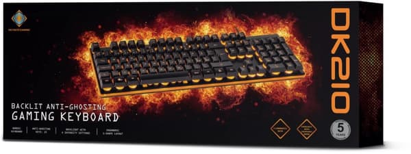 DELTACO GAMING tangentbord med membranbrytare, nordisk layout, orange belysning