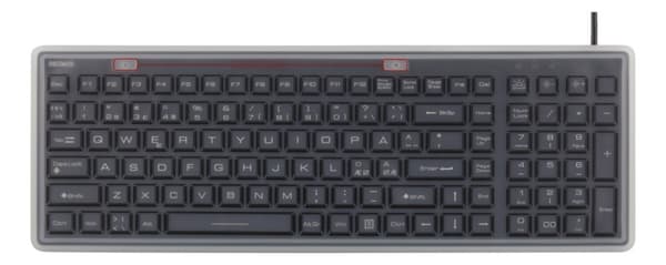 DELTACO Silicon keyboard, spill proof, blue LED, IP68, grey/black