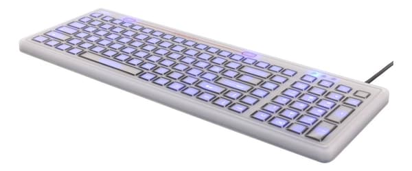 DELTACO Silicon keyboard, spill proof, blue LED, IP68, grey/black