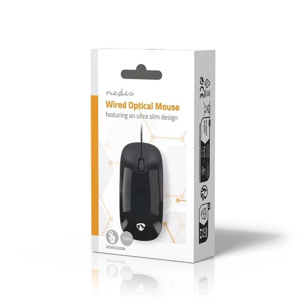 Nedis Mus | Wired | 1000 dpi | Antall knapper: 3 | Both Handed
