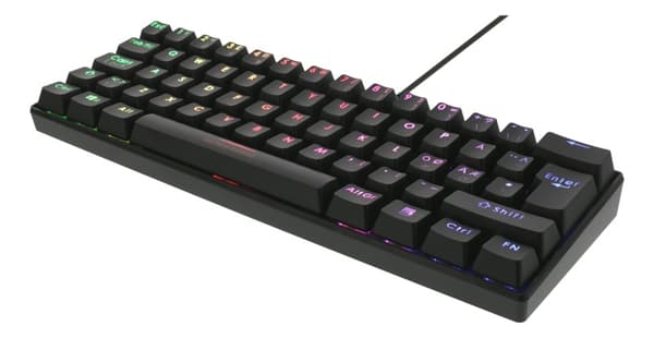 DELTACO GAMING mekaniskt tangentbord med röda brytare, 60% RGB, 62st tangenter Svart