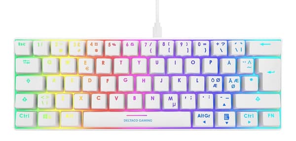 WHITE LINE WK85R Mechanical keyboard, 60% layout, red switches, white