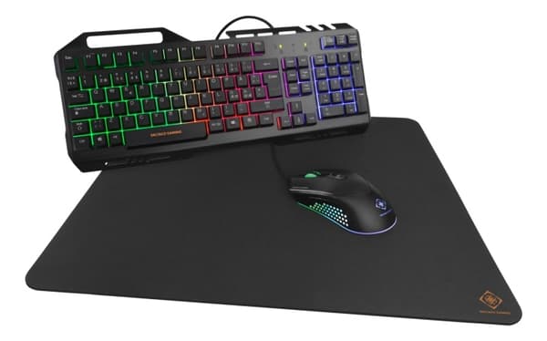 DELTACO GAMING 3-in-1 Gaming kit, Rainbow LED backlight, black Svart
