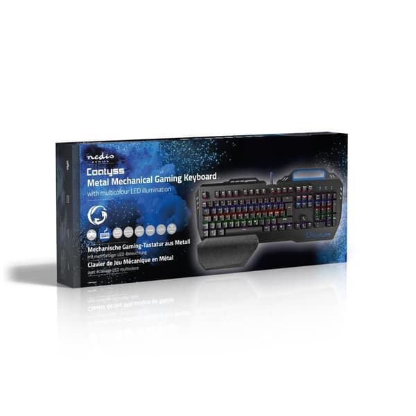 Nedis Wired Gaming Keyboard | USB | Mekaniske Nøkler | RGB | Nordic | ND Layout | USB-Strøm | Strømkabel lengde: 1.70 m | Gaming