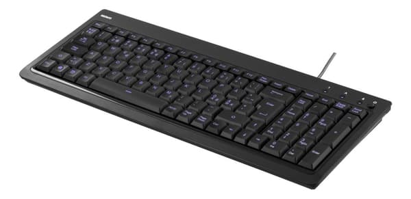 DELTACO tangentbord med bakgrundsbelysning, USB, blått ljus, svart (TB-234)