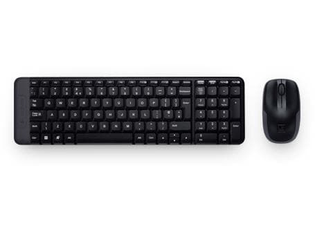 Logitech Wireless Combo MK220 - Näppäimistö ja hiiri - langaton - 2,4 GHz - portugali musta