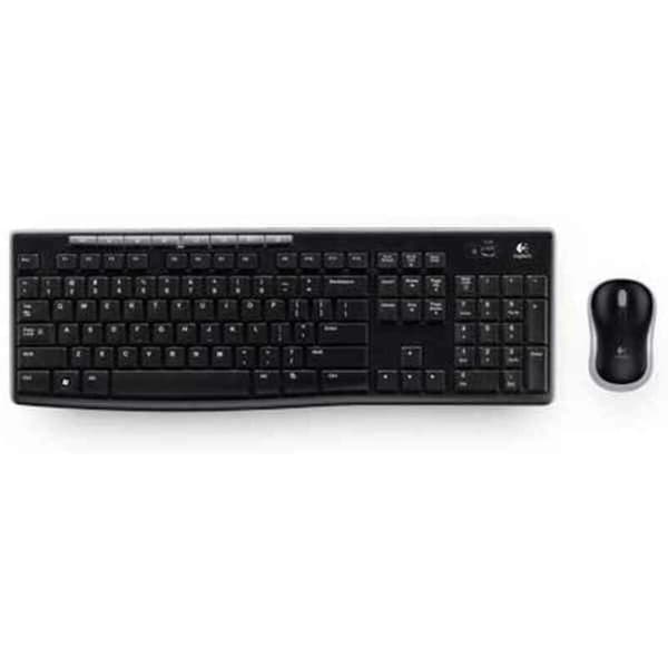 Tangentbord och Mus Logitech LGT-MK270-US Svart QWERTY Qwerty US Svart