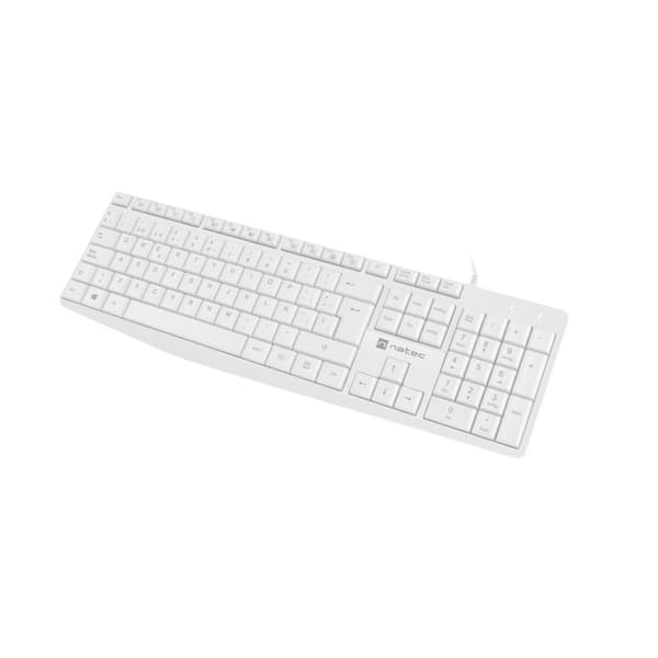 Tangentbord Natec NAUTILUS SLIM Qwerty Spanska Vit