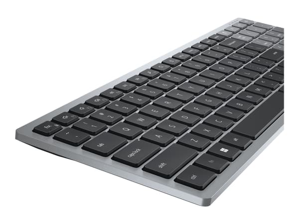 Dell Multi-Device KB740 - Tangentbord - kompakt - trådlös - 2.4 GHz, Bluetooth 5.0 - QWERTY - ryska - Titan gray - med 3 års avancerad utbytesservice