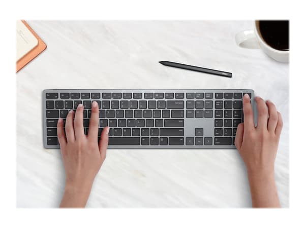 Dell Multi-Device KB700 - Tangentbord - trådlös - 2.4 GHz, Bluetooth 5.0 - QWERTY - USA, internationellt - Titan gray - med 3 års avancerad utbytesse