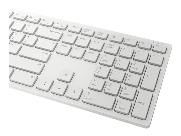Dell Pro KM5221W - Tastatur- og mussett - trådløs - 2.4 GHz - QWERTY - Russisk - hvit