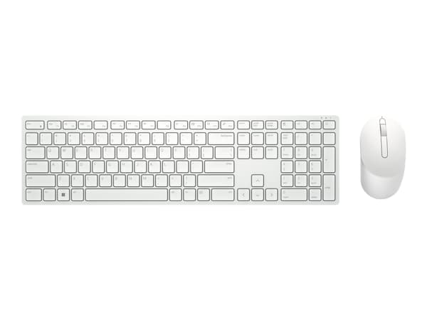 Dell Pro KM5221W - Tastatur- og mussett - trådløs - 2.4 GHz - QWERTY - Russisk - hvit