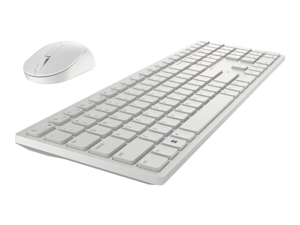 Dell Pro KM5221W - Tastatur- og mussett - trådløs - 2.4 GHz - QWERTY - Russisk - hvit
