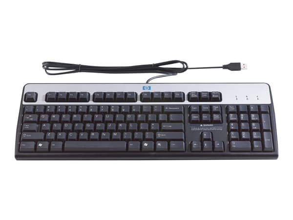 HP USB Standard Keyboard, Täysikokoinen (100 %), Langallinen, USB, QWERTY