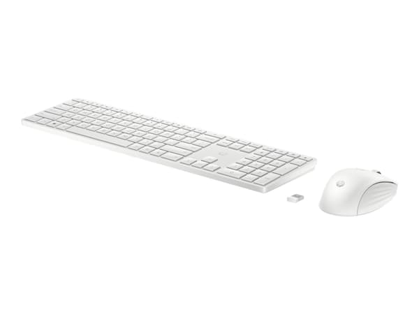 HP 650 - Tastatur- og mussett - trådløs - 2.4 GHz - QWERTY - Engelsk - hvit - for Laptop 15-dw1025nk; Pavilion Plus Laptop 14-eh0660nd