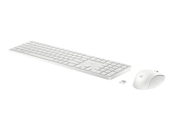 HP 650 - Tastatur- og mussett - trådløs - 2.4 GHz - QWERTY - Engelsk - hvit - for Laptop 15-dw1025nk; Pavilion Plus Laptop 14-eh0660nd
