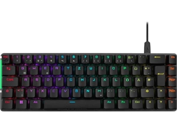 ASUS ROG Falchion Ace - Tangentbord - 65 % kompakt - med pekpanel - backlit - USB - tangentbrytare: ROG NX Red - vit
