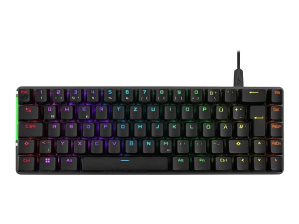 ASUS ROG Falchion Ace - Tangentbord - 65 % kompakt - med pekpanel - backlit - USB - tangentbrytare: ROG NX Red - vit