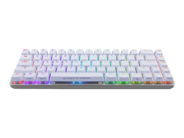 ASUS ROG Falchion Ace - Tangentbord - 65 % kompakt - med pekpanel - backlit - USB - QWERTY - amerikansk - tangentbrytare: ROG NX Red - vit