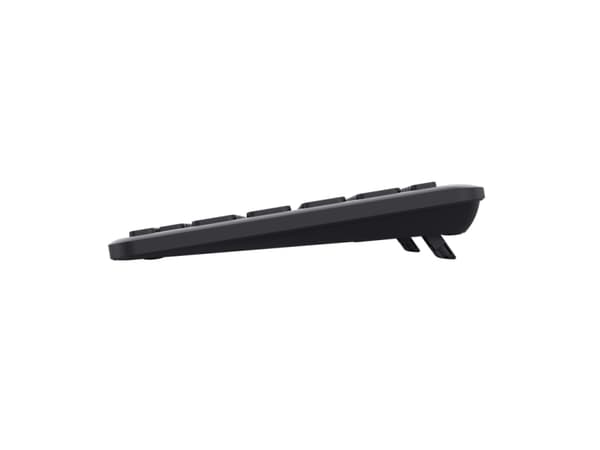 Trust Lyra, Tenkeyless (80–87 %), USB + RF Wireless + Bluetooth, Näppäimen saksikytkin, Musta