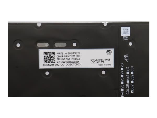 Chicony - Kannettavat udskiftningstastatur - med Trackpoint - bagbelyst - QWERTY - UK - grå - FRU - for ThinkPad P16 Gen 1 21D6, 21D7