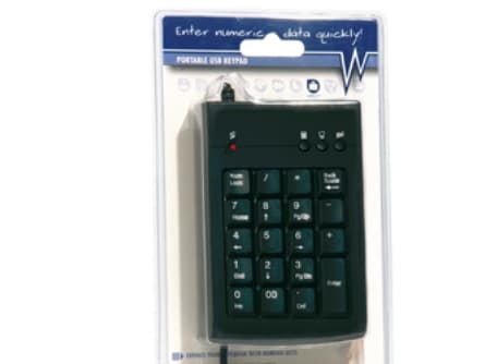 Kannettava USB-näppäimistö sisäänvedettävällä kaapelilla Svart