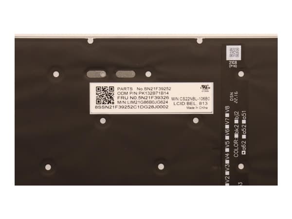 Chicony - Ersättningstangentbord för bärbar dator - med Trackpoint - bakgrundsbelyst - AZERTY - belgisk - för ThinkPad P16 Gen 1 21D6, 21D7