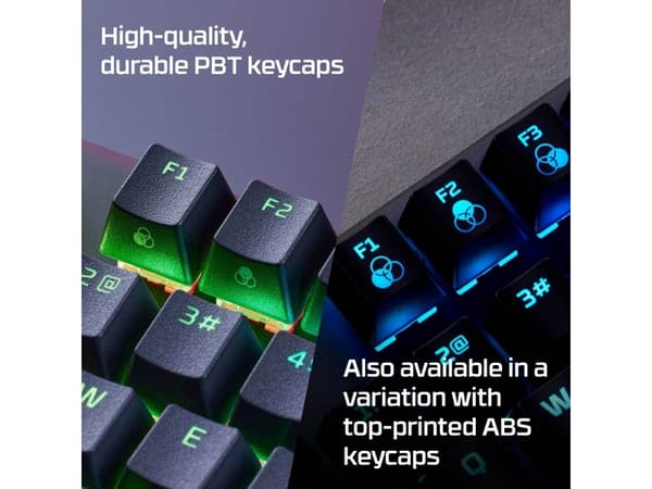 HyperX Alloy Origins Core – mekaniskt gamingtangentbord – HX Blue (US-layout), 80%, Kabel, USB, Mekaniska tangentbrytare, RGB LED, Svart