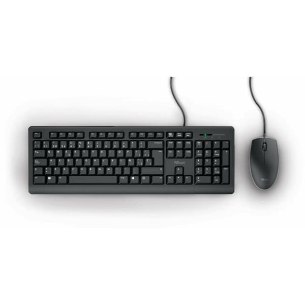 Tastatur og trådløs mus Trust Taro Spansk qwerty