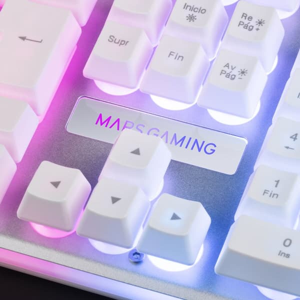 Tastatur Mars Gaming MK220 Spansk qwerty RGB Hvid