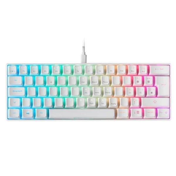 Tastatur Mars Gaming MKMINI Spansk qwerty RGB Hvid