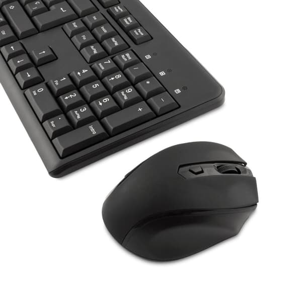Tastatur og mus CoolBox COO-KTR-02W Spansk qwerty Sort Trådløst