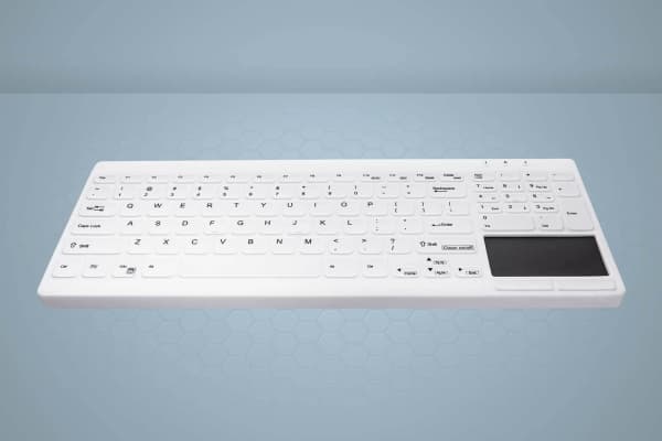 Active Key MedicalKey AK-C7412 - Tangentbord - hygieniskt tangentbord som kan desinficeras - med pekplatta - USB - QWERTY - brittisk - vit