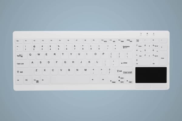 Active Key MedicalKey AK-C7412 - Tangentbord - hygieniskt tangentbord som kan desinficeras - med pekplatta - USB - QWERTY - brittisk - vit