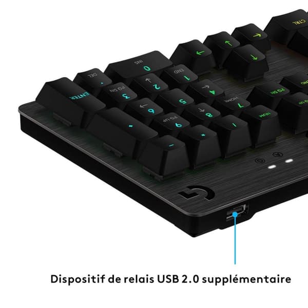 Bluetooth-tangentbord med tabletthållare Logitech G513 CARBON LIGHTSYNC RGB Mechanical Gaming Keyboard, GX Brown Franska AZERTY
