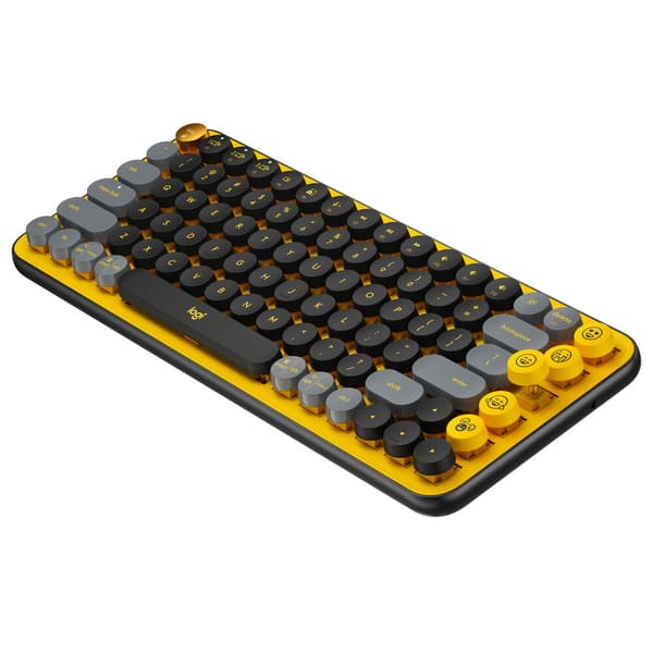 Tangentbord Logitech POP Franska Gul AZERTY Svart, Grå, Gul