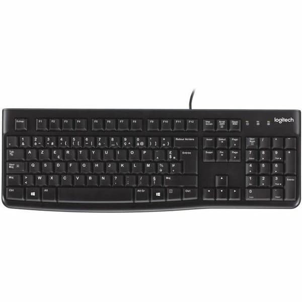Tangentbord Logitech K120 Svart Franska AZERTY Svart