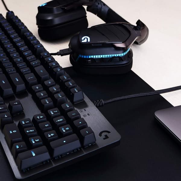 Tangentbord Logitech Lightsync G512 Gaming Svart Belysning RGB AZERTY